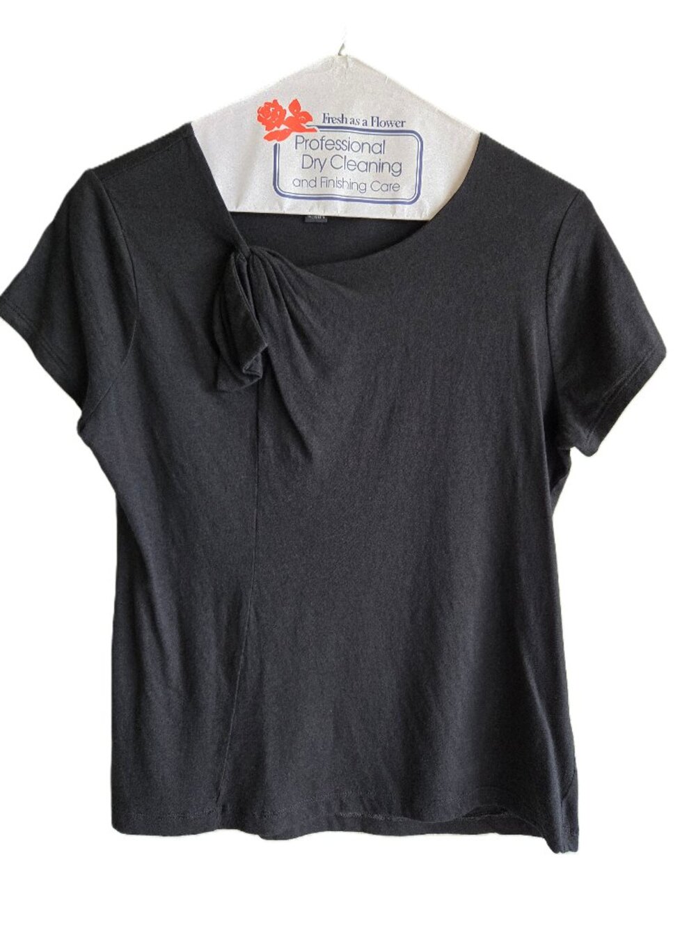 BANANA REPUBLIC Bow Detail Feminine Dark Charcoal Gray Top Tee-Shirt Women's M